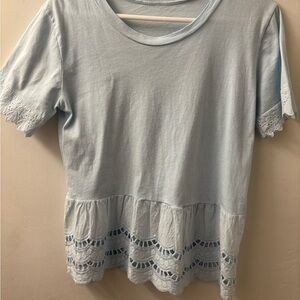 Sky Blue Lace Accent Women's Tee
